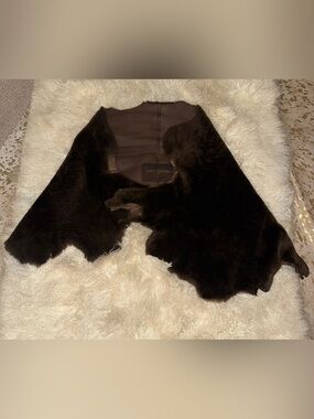 Louis Vuitton Dark Brown Shearling Stole